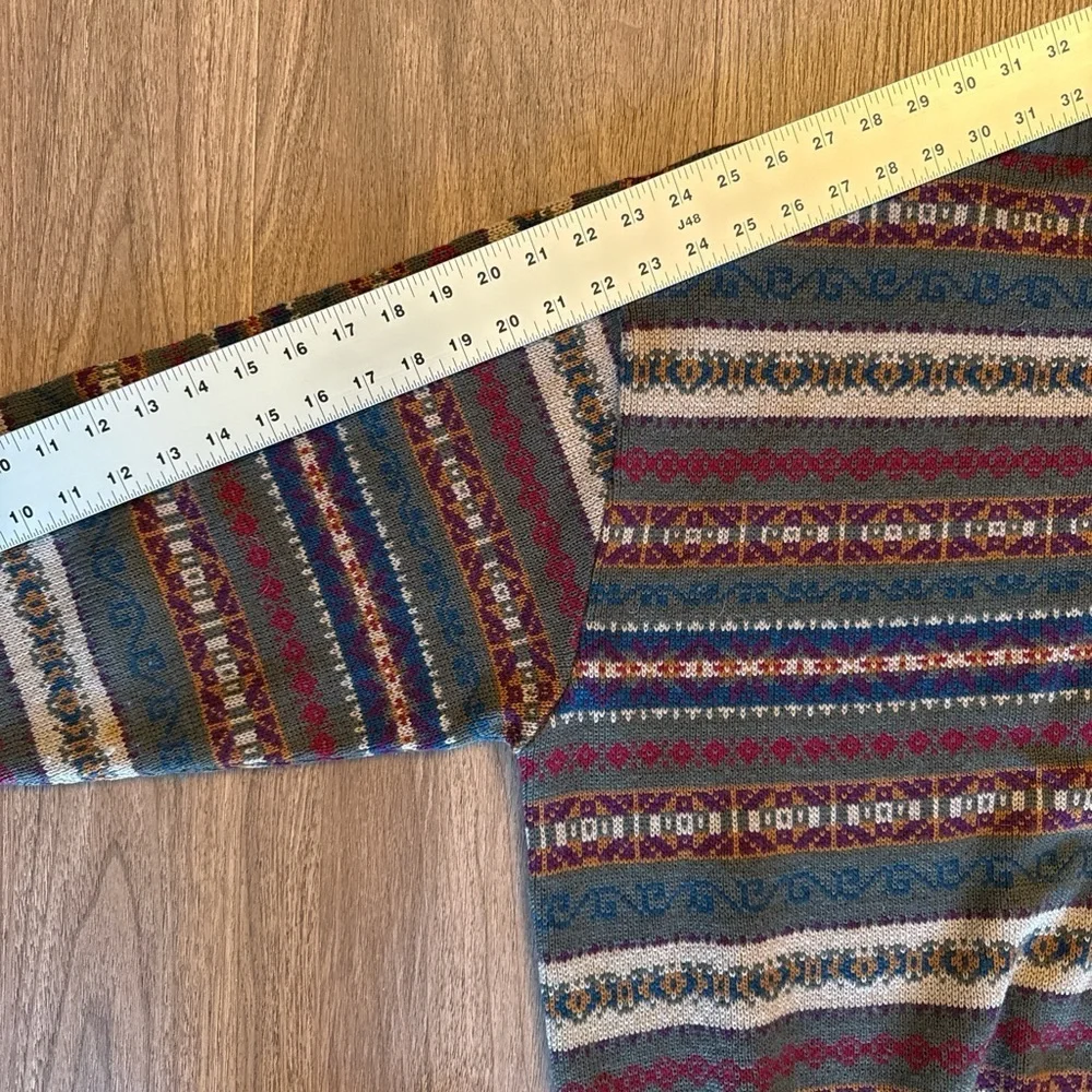 J. McLaughlin Men's Multicolor fair aisle Patterned Sweater LARGE